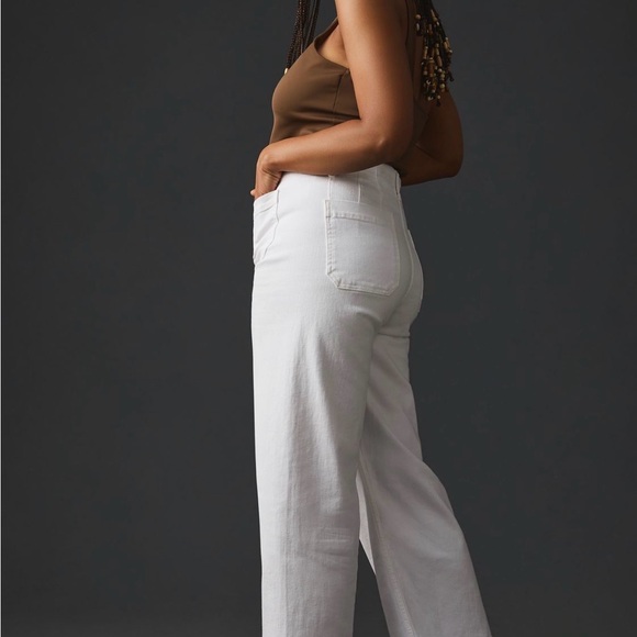 Maeve Anthropologie White Colette Wide Leg Cropped Jeans size 22W - Picture 5 of 9